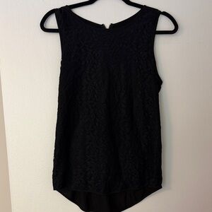 LOFT Black Lace Sleeveless Women's Top